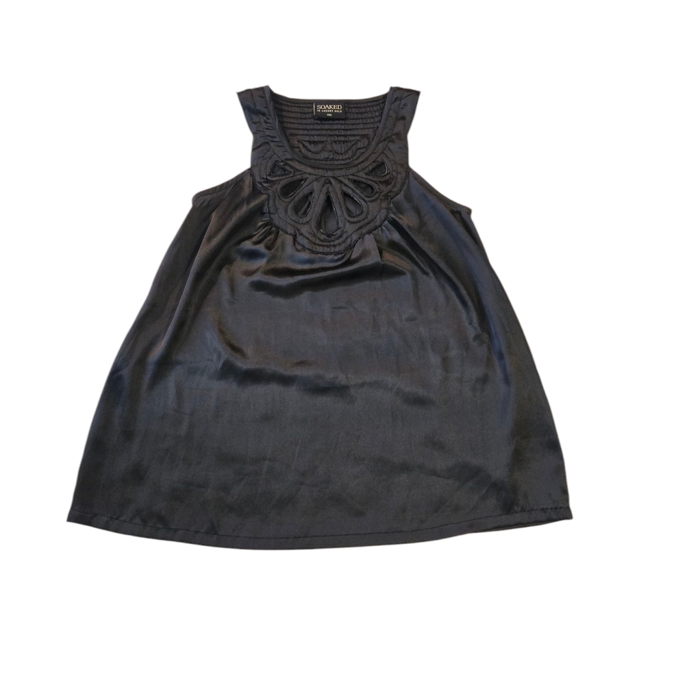3 for $5 Soaked in Luxury Gold Black Sleeveless Top XXS
